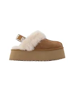 Beige Leather UGG Flats