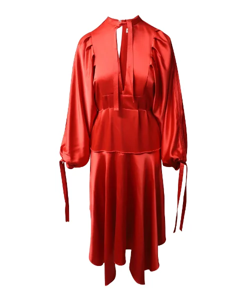 Red Satin Self Portrait Dress