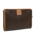 Brown Canvas Celine Clutch