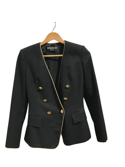 Black Wool Balmain Jacket