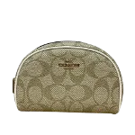 Beige Canvas Coach Cosmetic Pouch