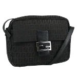 Black Canvas Fendi Shoulder Bag