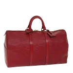 Red Leather Louis Vuitton Keepall