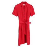 Red Cotton Carolina Herrera Dress