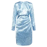 Blue Satin Maje Dress