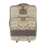 Beige Leather Coach Travel Bag