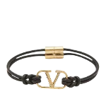 Black Leather Valentino Bracelet