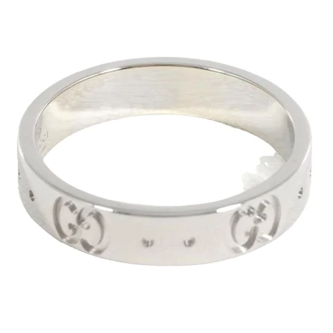 Silver White Gold Gucci Ring