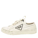 White Canvas Prada Sneakers