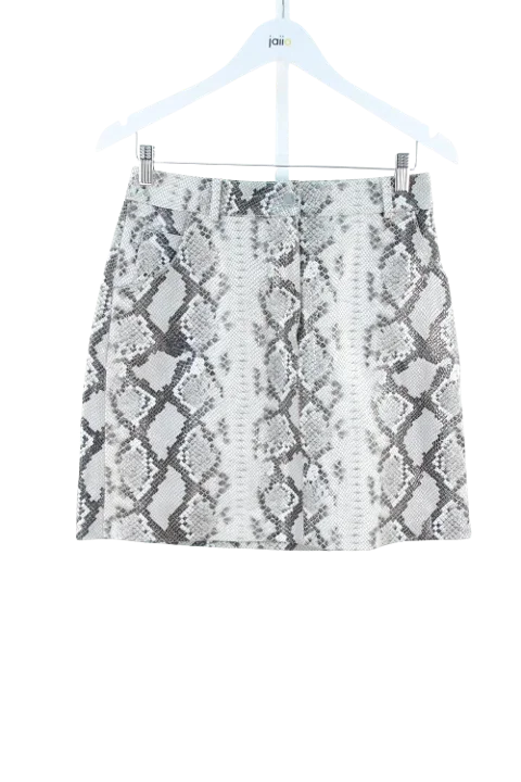 Grey Leather Maje Skirt