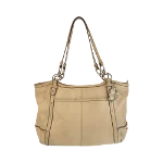 Beige Leather Coach Tote