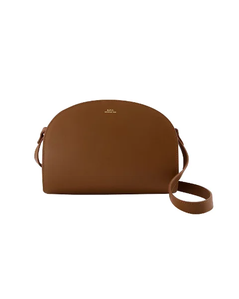 Brown Leather A.P.C. Shoulder Bag