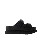 Black Leather UGG Sandals