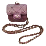 Purple Leather Chanel Sports CC Logo