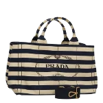 White Canvas Prada Handbag