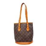 Brown Canvas Louis Vuitton Bucket Bag