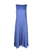 Blue Polyester Issey Miyake Pleats Dress