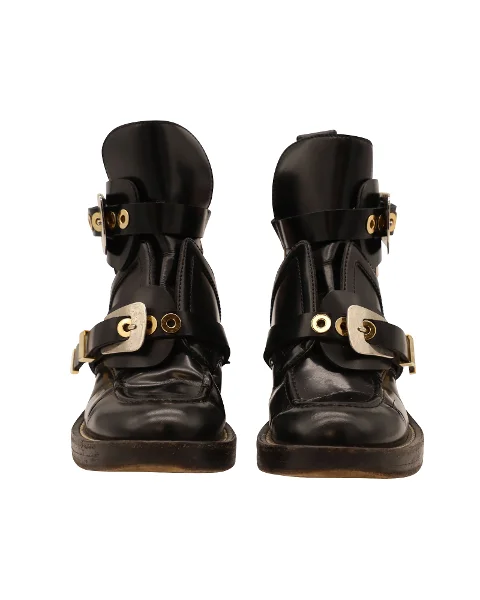 Black Leather Balenciaga Boots