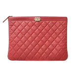 Red Leather Chanel Clutch