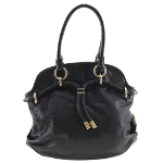 Black Leather Bally Shoulder Bag