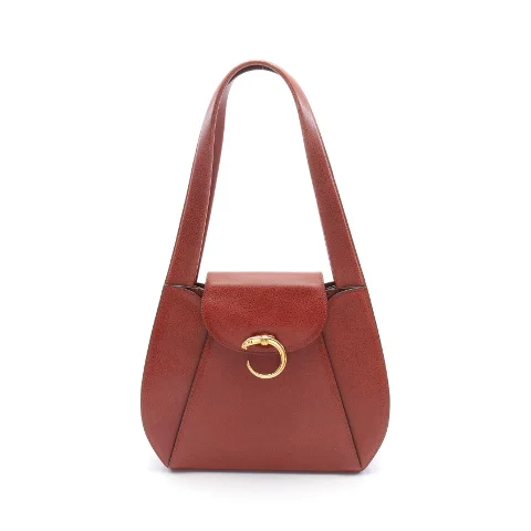 Brown Leather Cartier Shoulder Bag