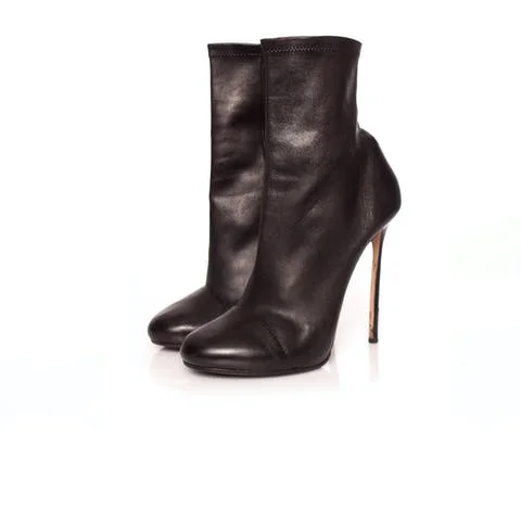 Black Leather Dsquared2 Boots
