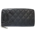 Black Leather Chanel Wallet