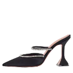 Black Satin Amina Muaddi Heels