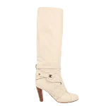 Beige Leather Chanel Boots