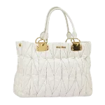 White Canvas Miu Miu Tote