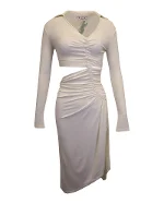 Beige Fabric Off White Dress