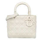 White Leather Dior Lady Dior