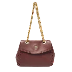 Burgundy Leather Roberto Cavalli Shoulder Bag