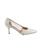 White Leather Casadei Heels