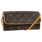 Brown Canvas Louis Vuitton Twin Pochette