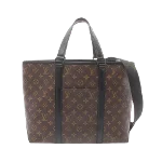 Brown Canvas Louis Vuitton Weekend Bag