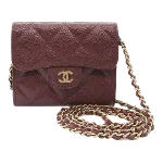 Brown Leather Chanel Wallet on Chain