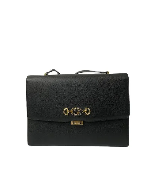 Black Leather Gucci Crossbody Bag
