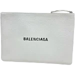 White Leather Balenciaga Clutch