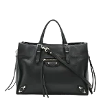 Black Leather Balenciaga Tote