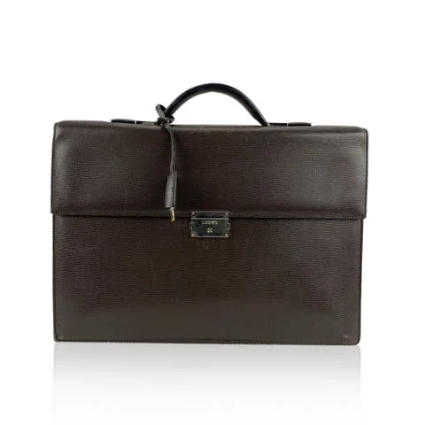 Brown Leather Loewe Briefcase