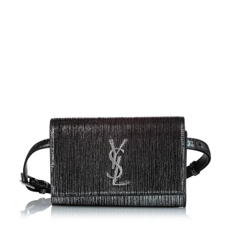 Black Leather Yves Saint Laurent Belt Bag
