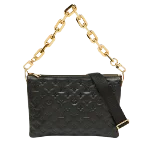 Black Leather Louis Vuitton Coussin