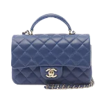 Blue Leather Chanel Flap Bag