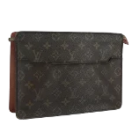 Brown Canvas Louis Vuitton Pochette Homme