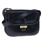 Black Leather Celine Shoulder Bag