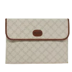 White Canvas Bally Clutch