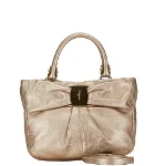 Gold Leather Salvatore Ferragamo Handbag