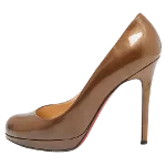 Brown Fabric Christian Louboutin Heels