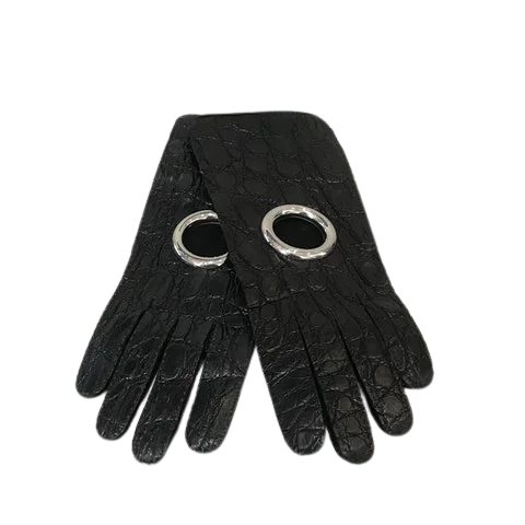 Black Leather Balenciaga Gloves